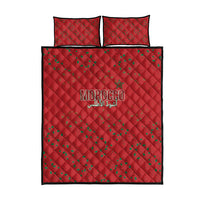 Morocco Football Atlas Lionesses Quilt Bed Set Arabesque Motif