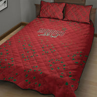 Morocco Football Atlas Lionesses Quilt Bed Set Arabesque Motif