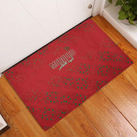 Morocco Football Atlas Lionesses Rubber Doormat Arabesque Motif