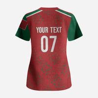Morocco Football Atlas Lionesses Custom Scrub Top Arabesque Motif