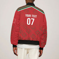 Morocco Football Atlas Lionesses Custom Sleeve Zip Bomber Jacket Arabesque Motif