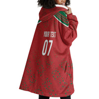 Morocco Football Atlas Lionesses Custom Wearable Blanket Hoodie Arabesque Motif