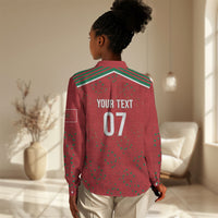Morocco Football Atlas Lionesses Custom Women Casual Shirt Arabesque Motif