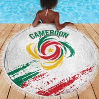 Cameroon Les Lionnes Indomptables Football Beach Blanket Toghu Pattern
