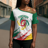Cameroon Les Lionnes Indomptables Football Custom Cross Shoulder Shirt Toghu Pattern
