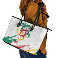 Cameroon Les Lionnes Indomptables Football Leather Tote Bag Toghu Pattern