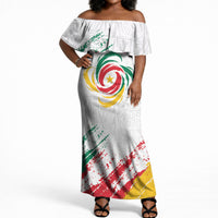 Cameroon Les Lionnes Indomptables Football Custom Off Shoulder Maxi Dress Toghu Pattern