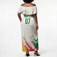 Cameroon Les Lionnes Indomptables Football Custom Off Shoulder Maxi Dress Toghu Pattern