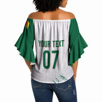 Cameroon Les Lionnes Indomptables Football Custom Off Shoulder Wrap Waist Top Toghu Pattern