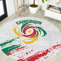 Cameroon Les Lionnes Indomptables Football Round Carpet Toghu Pattern