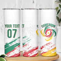 Cameroon Les Lionnes Indomptables Football Custom Skinny Tumbler Toghu Pattern
