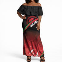Malawi Football Personalized Blazing Fires Off Shoulder Maxi Dress Scorchers Fighting