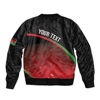 Malawi Football Personalized Blazing Fires Sleeve Zip Bomber Jacket Scorchers Fighting