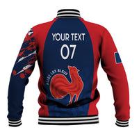 Personalised France Rugby Baseball Jacket 2023 World Cup Allez Les Bleus Grunge Style LT7 - Wonder Print Shop