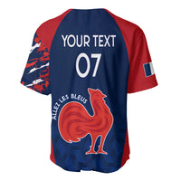 Personalised France Rugby Baseball Jersey 2023 World Cup Allez Les Bleus Grunge Style LT7 - Wonder Print Shop