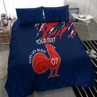 Personalised France Rugby Bedding Set 2023 World Cup Allez Les Bleus Grunge Style LT7 - Wonder Print Shop