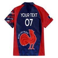 Personalised France Rugby Family Matching Off Shoulder Maxi Dress and Hawaiian Shirt 2023 World Cup Allez Les Bleus Grunge Style LT7 - Wonder Print Shop
