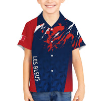 Personalised France Rugby Kid Hawaiian Shirt 2023 World Cup Allez Les Bleus Grunge Style - Wonder Print Shop