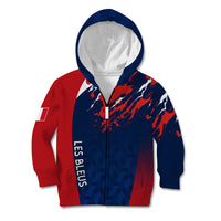 Personalised France Rugby Kid Hoodie 2023 World Cup Allez Les Bleus Grunge Style - Wonder Print Shop