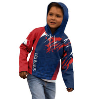 Personalised France Rugby Kid Hoodie 2023 World Cup Allez Les Bleus Grunge Style - Wonder Print Shop