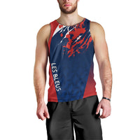 Personalised France Rugby Men Tank Top 2023 World Cup Allez Les Bleus Grunge Style - Wonder Print Shop