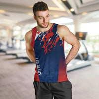 Personalised France Rugby Men Tank Top 2023 World Cup Allez Les Bleus Grunge Style - Wonder Print Shop