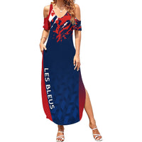 Personalised France Rugby Summer Maxi Dress 2023 World Cup Allez Les Bleus Grunge Style - Wonder Print Shop