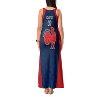 Personalised France Rugby Tank Maxi Dress 2023 World Cup Allez Les Bleus Grunge Style - Wonder Print Shop