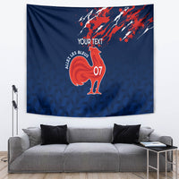 Personalised France Rugby Tapestry 2023 World Cup Allez Les Bleus Grunge Style - Wonder Print Shop