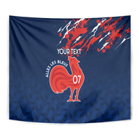 Personalised France Rugby Tapestry 2023 World Cup Allez Les Bleus Grunge Style - Wonder Print Shop