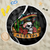 Mexico Day Of The Dead Beach Blanket Sombrero Sugar Skull With Roses LT7 - Wonder Print Shop