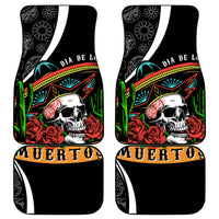 Mexico Day Of The Dead Car Mats Sombrero Sugar Skull With Roses LT7 - Wonder Print Shop