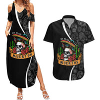 Mexico Day Of The Dead Couples Matching Summer Maxi Dress and Hawaiian Shirt Sombrero Sugar Skull With Roses LT7 - Wonder Print Shop