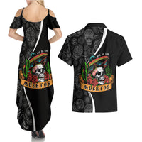 Mexico Day Of The Dead Couples Matching Summer Maxi Dress and Hawaiian Shirt Sombrero Sugar Skull With Roses LT7 - Wonder Print Shop