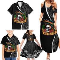 Mexico Day Of The Dead Family Matching Summer Maxi Dress and Hawaiian Shirt Sombrero Sugar Skull With Roses - Wonder Print Shop