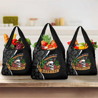 Mexico Day Of The Dead Grocery Bag Sombrero Sugar Skull With Roses
