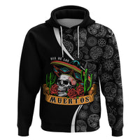 Mexico Day Of The Dead Hoodie Sombrero Sugar Skull With Roses - Wonder Print Shop