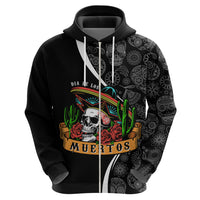 Mexico Day Of The Dead Hoodie Sombrero Sugar Skull With Roses - Wonder Print Shop