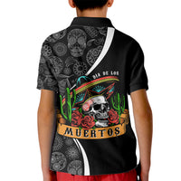 Mexico Day Of The Dead Kid Polo Shirt Sombrero Sugar Skull With Roses - Wonder Print Shop