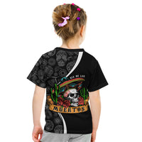 Mexico Day Of The Dead Kid T Shirt Sombrero Sugar Skull With Roses - Wonder Print Shop
