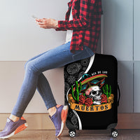 Mexico Day Of The Dead Luggage Cover Sombrero Sugar Skull With Roses - Wonder Print Shop