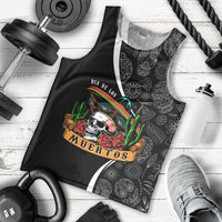 Mexico Day Of The Dead Men Tank Top Sombrero Sugar Skull With Roses - Wonder Print Shop
