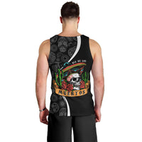 Mexico Day Of The Dead Men Tank Top Sombrero Sugar Skull With Roses - Wonder Print Shop