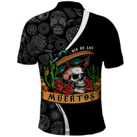 Mexico Day Of The Dead Polo Shirt Sombrero Sugar Skull With Roses - Wonder Print Shop