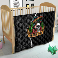 Mexico Day Of The Dead Quilt Sombrero Sugar Skull With Roses - Wonder Print Shop