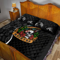 Mexico Day Of The Dead Quilt Bed Set Sombrero Sugar Skull With Roses - Wonder Print Shop