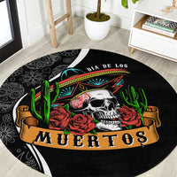 mexico-day-of-the-dead-round-carpet-sombrero-sugar-skull-with-roses