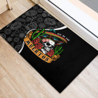 Mexico Day Of The Dead Rubber Doormat Sombrero Sugar Skull With Roses - Wonder Print Shop