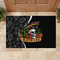Mexico Day Of The Dead Rubber Doormat Sombrero Sugar Skull With Roses - Wonder Print Shop