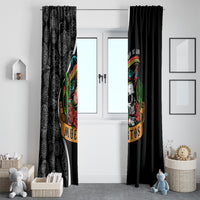 Mexico Day Of The Dead Window Curtain Sombrero Sugar Skull With Roses - Wonder Print Shop